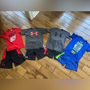 Under Armour Boys Size Small Shorts and T-shirt sets, set of 4